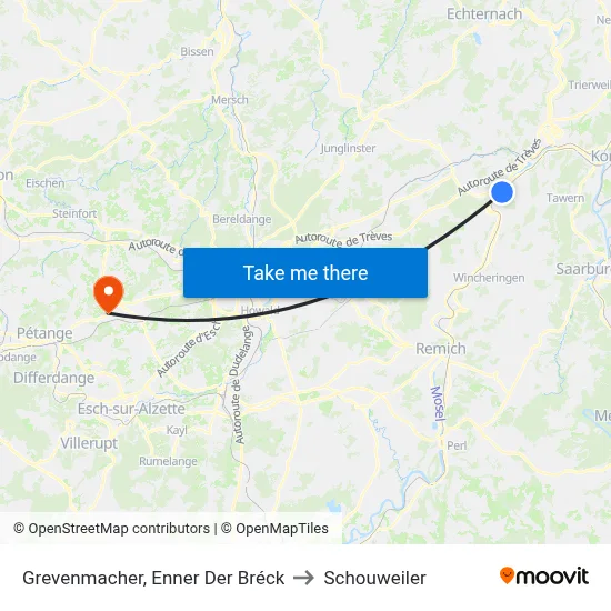 Grevenmacher, Enner Der Bréck to Schouweiler map