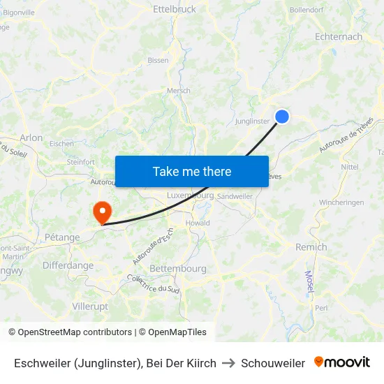 Eschweiler (Junglinster), Bei Der Kiirch to Schouweiler map