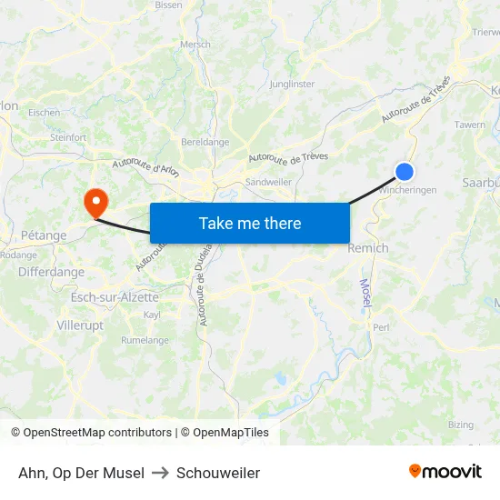 Ahn, Op Der Musel to Schouweiler map