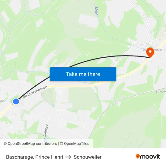 Bascharage, Prince Henri to Schouweiler map