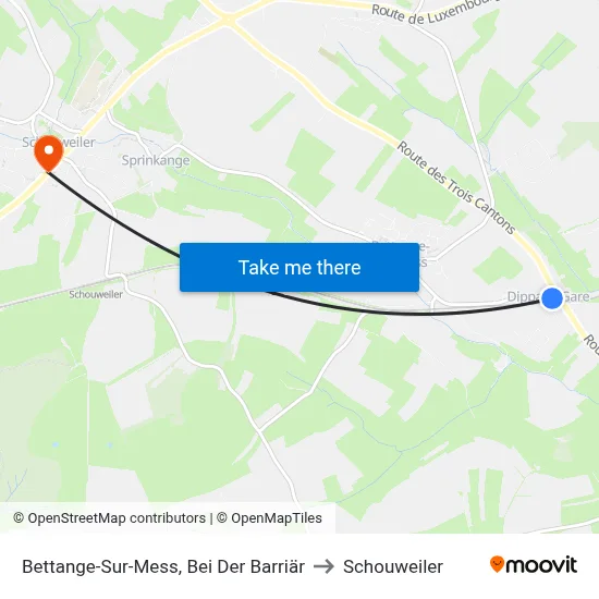 Bettange-Sur-Mess, Bei Der Barriär to Schouweiler map
