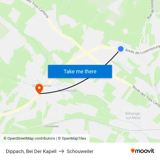 Dippach, Bei Der Kapell to Schouweiler map