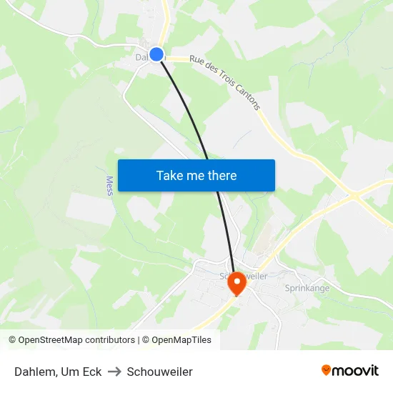 Dahlem, Um Eck to Schouweiler map