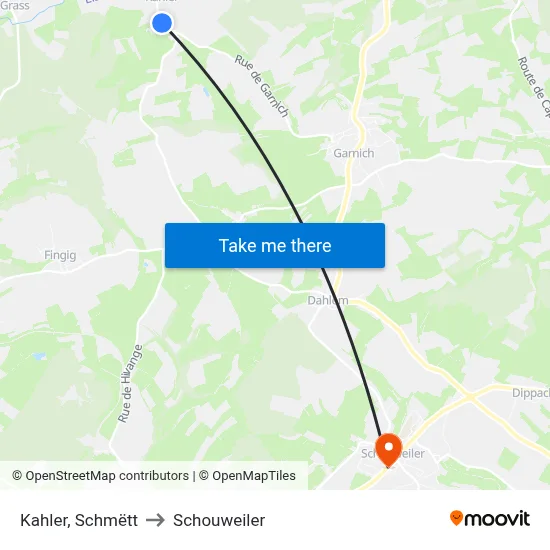 Kahler, Schmëtt to Schouweiler map