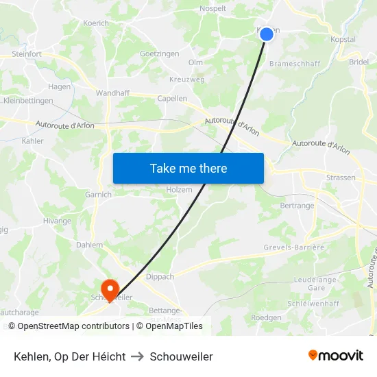 Kehlen, Op Der Héicht to Schouweiler map