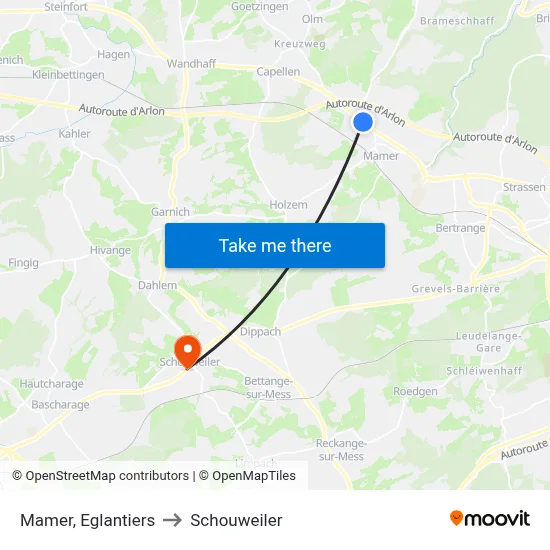 Mamer, Eglantiers to Schouweiler map