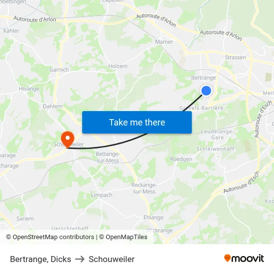 Bertrange, Dicks to Schouweiler map