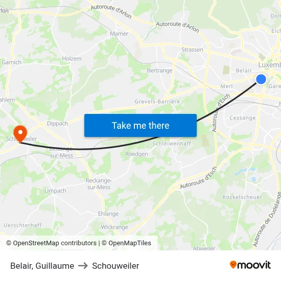 Belair, Guillaume to Schouweiler map
