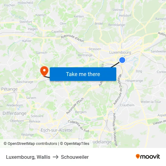 Luxembourg, Wallis to Schouweiler map