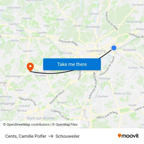 Cents, Camille Polfer to Schouweiler map