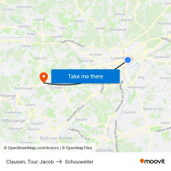 Clausen, Tour Jacob to Schouweiler map