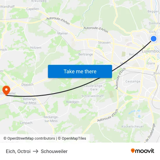 Eich, Octroi to Schouweiler map