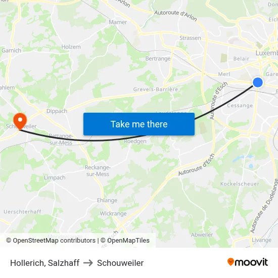 Hollerich, Salzhaff to Schouweiler map