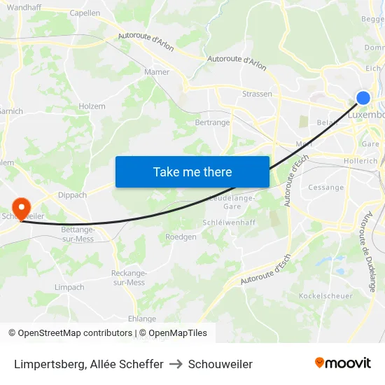 Limpertsberg, Allée Scheffer to Schouweiler map