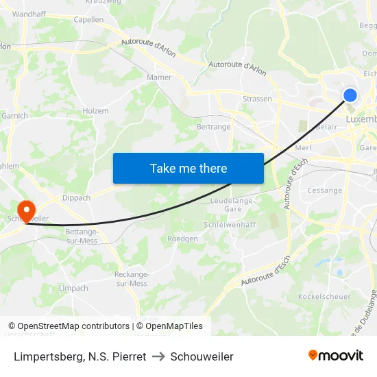Limpertsberg, N.S. Pierret to Schouweiler map