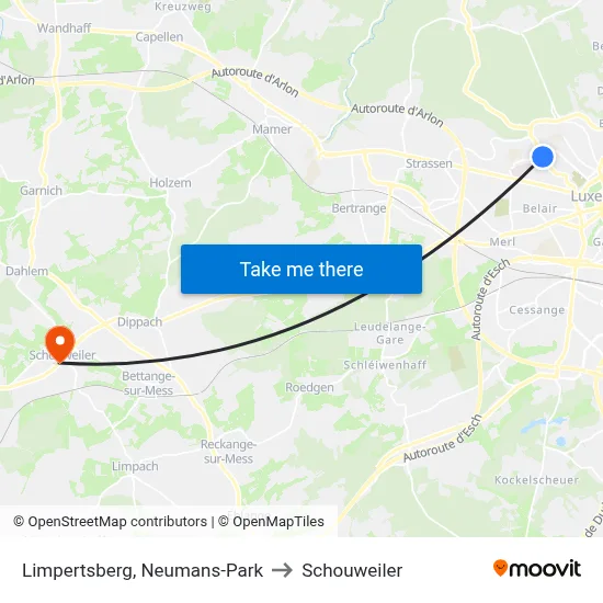 Limpertsberg, Neumans-Park to Schouweiler map