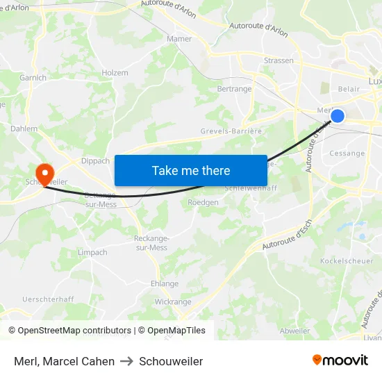 Merl, Marcel Cahen to Schouweiler map