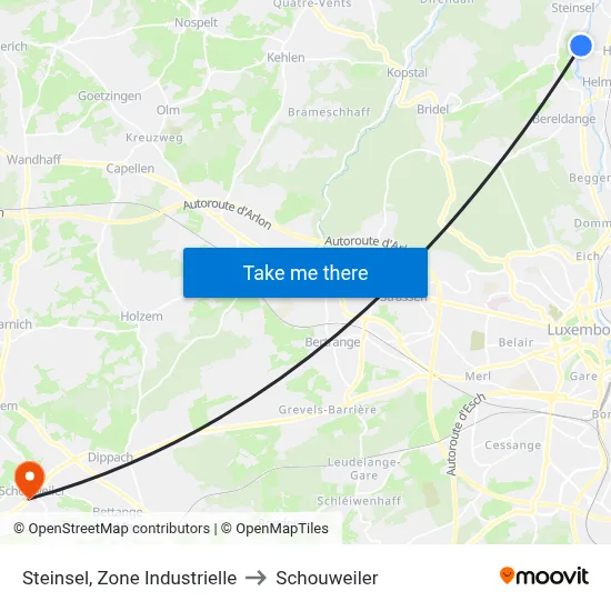 Steinsel, Zone Industrielle to Schouweiler map