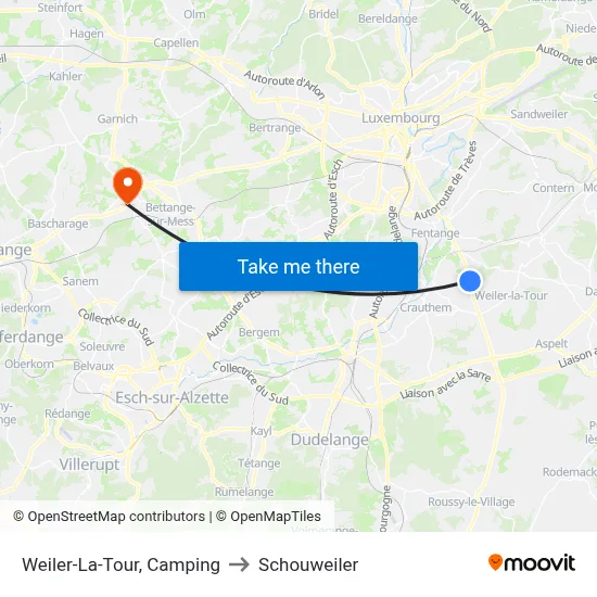 Weiler-La-Tour, Camping to Schouweiler map