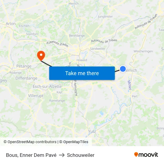 Bous, Enner Dem Pavé to Schouweiler map