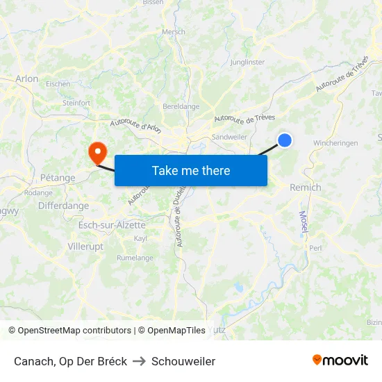 Canach, Op Der Bréck to Schouweiler map