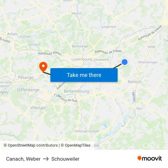 Canach, Weber to Schouweiler map