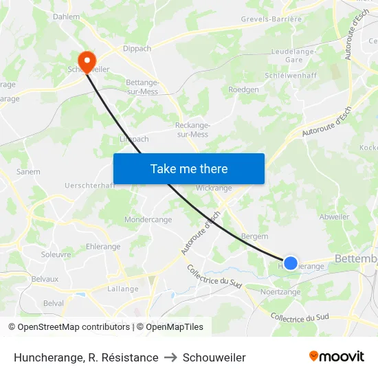 Huncherange, R. Résistance to Schouweiler map