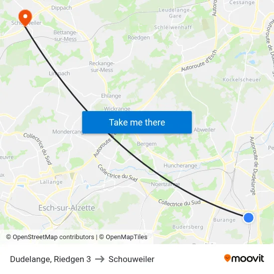 Dudelange, Riedgen 3 to Schouweiler map