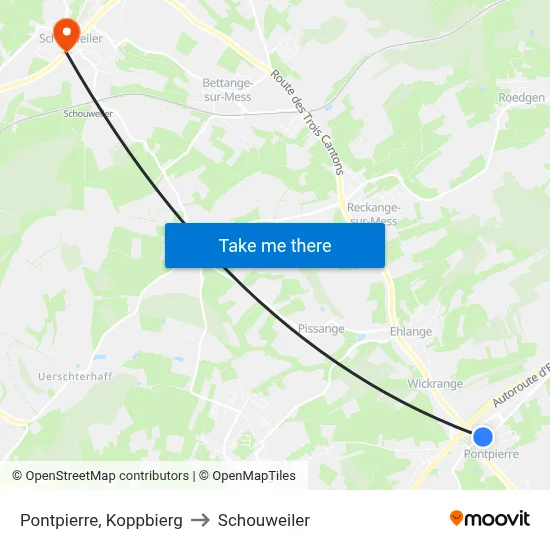 Pontpierre, Koppbierg to Schouweiler map