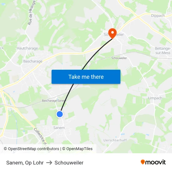 Sanem, Op Lohr to Schouweiler map