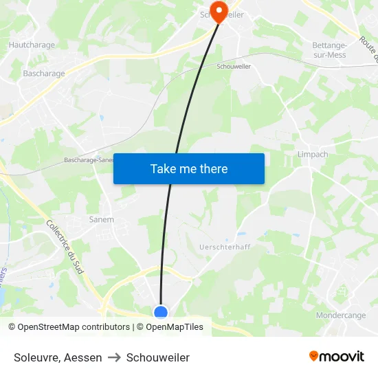 Soleuvre, Aessen to Schouweiler map