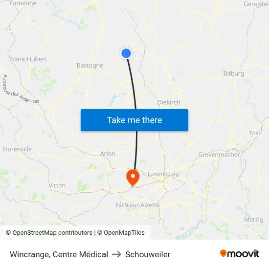 Wincrange, Centre Médical to Schouweiler map