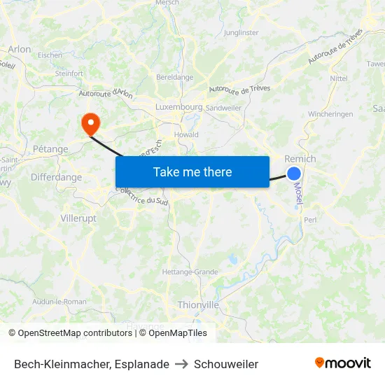 Bech-Kleinmacher, Esplanade to Schouweiler map