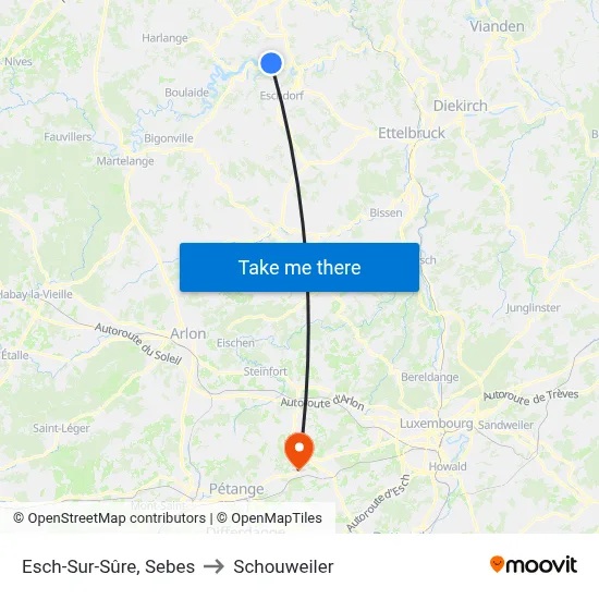 Esch-Sur-Sûre, Sebes to Schouweiler map
