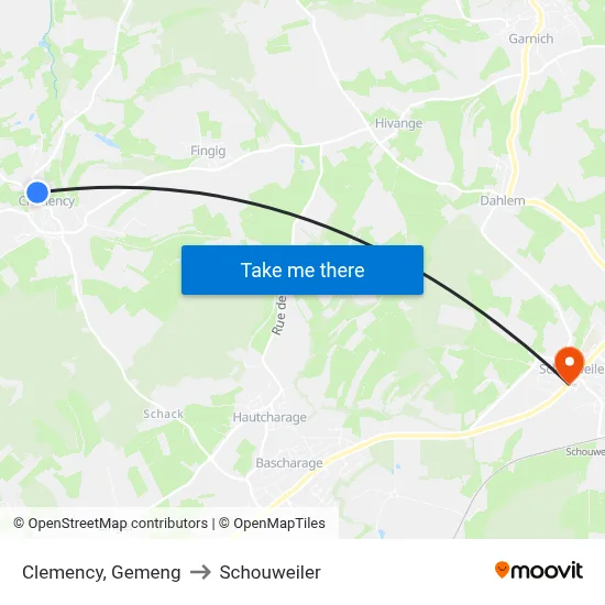 Clemency, Gemeng to Schouweiler map