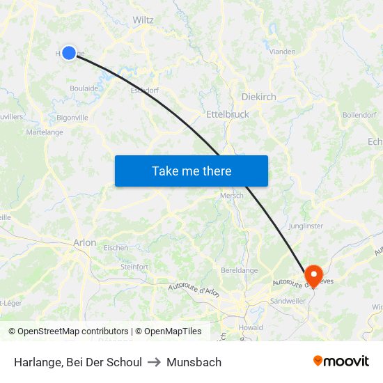 Harlange, Bei Der Schoul to Munsbach map