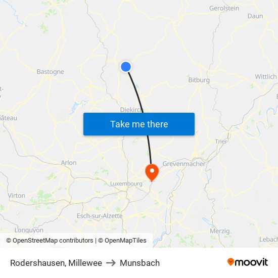 Rodershausen, Millewee to Munsbach map