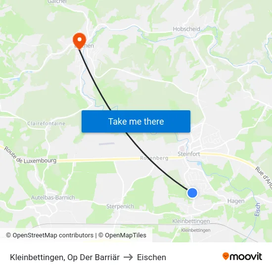 Kleinbettingen, Op Der Barriär to Eischen map