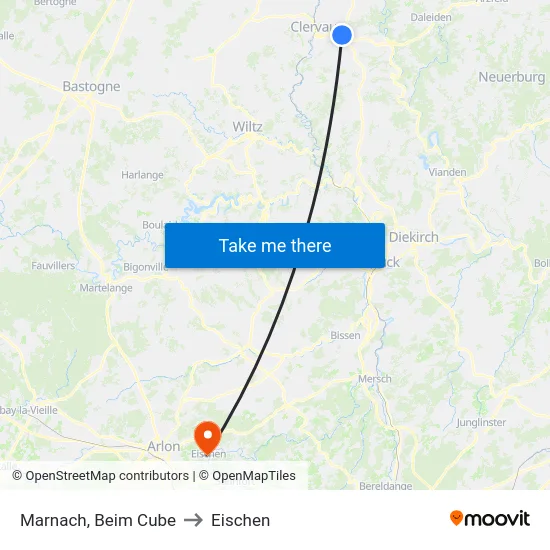Marnach, Beim Cube to Eischen map