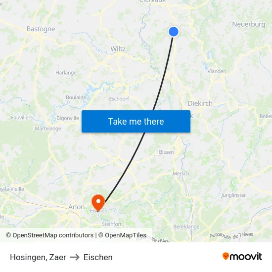 Hosingen, Zaer to Eischen map
