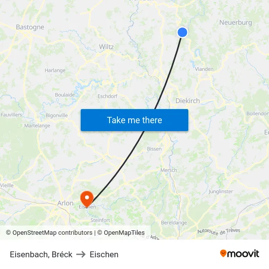 Eisenbach, Bréck to Eischen map