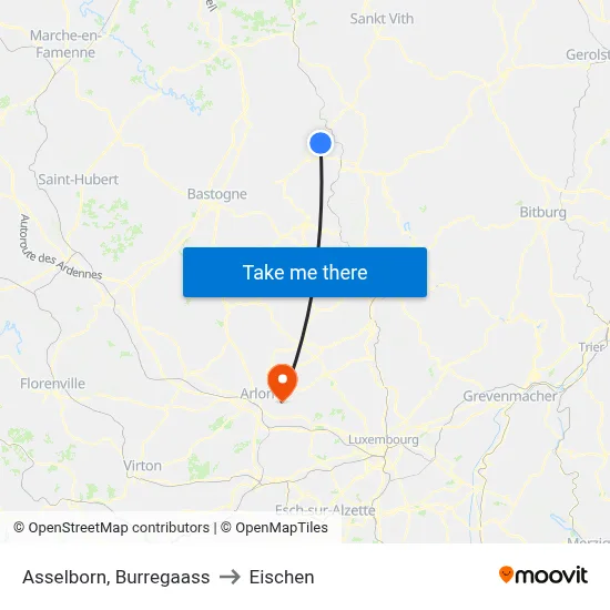 Asselborn, Burregaass to Eischen map