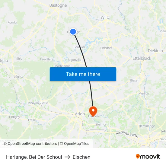 Harlange, Bei Der Schoul to Eischen map