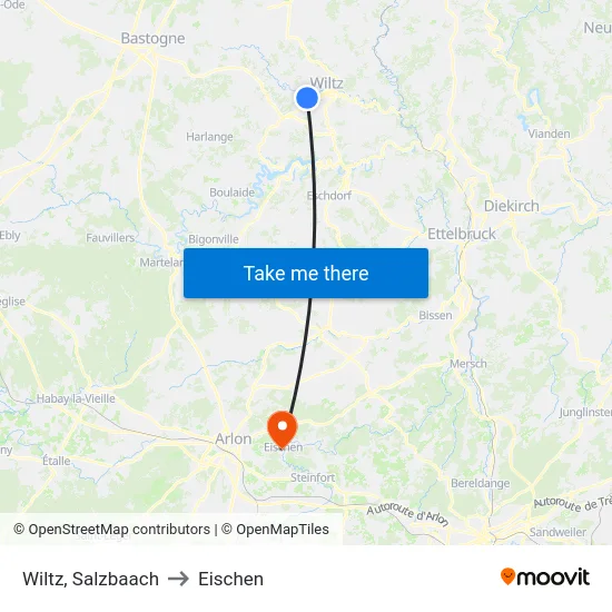 Wiltz, Salzbaach to Eischen map