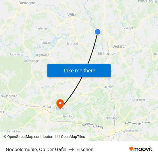 Goebelsmühle, Op Der Gafel to Eischen map