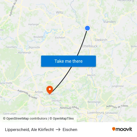 Lipperscheid, Ale Kiirfecht to Eischen map