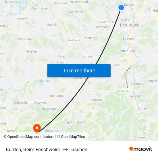 Burden, Beim Fëschweier to Eischen map