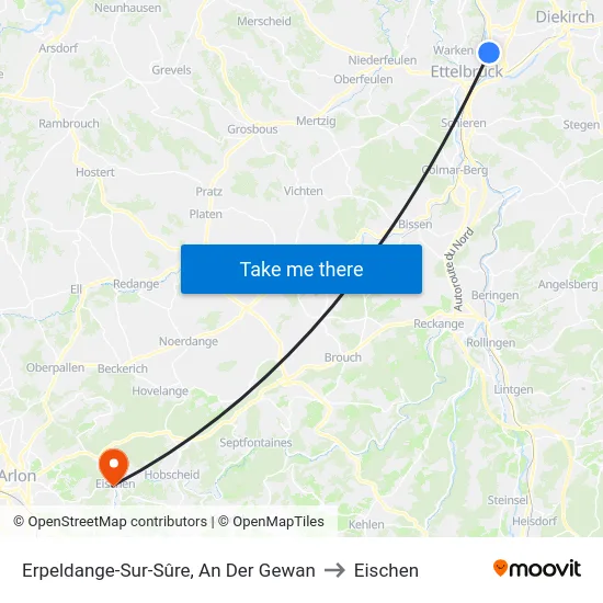 Erpeldange-Sur-Sûre, An Der Gewan to Eischen map