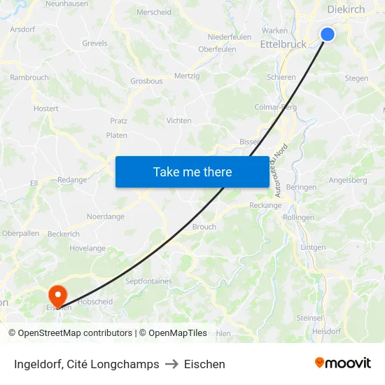 Ingeldorf, Cité Longchamps to Eischen map