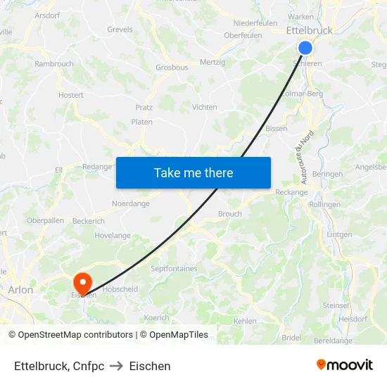 Ettelbruck, Cnfpc to Eischen map